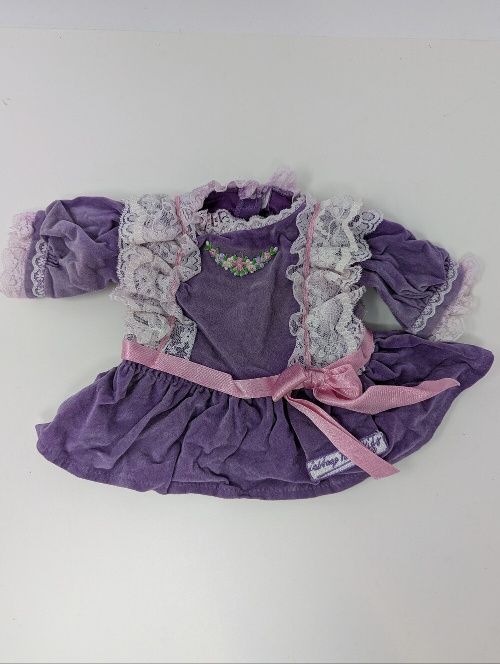 Cabbage Patch Kid Doll Dress Purple Velvet